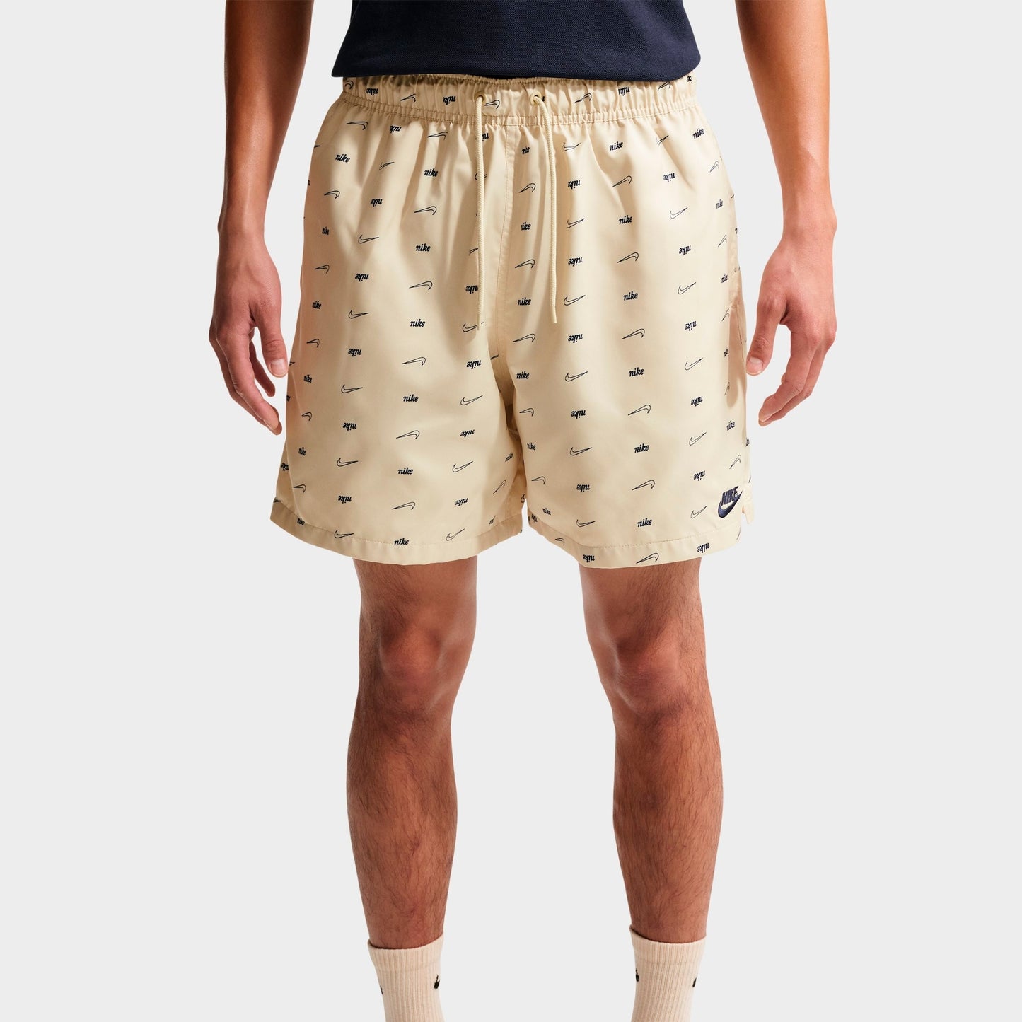 Men's Nike Sportswear Club Monogram Woven Flow Shorts - Light Khaki/Obsidian
