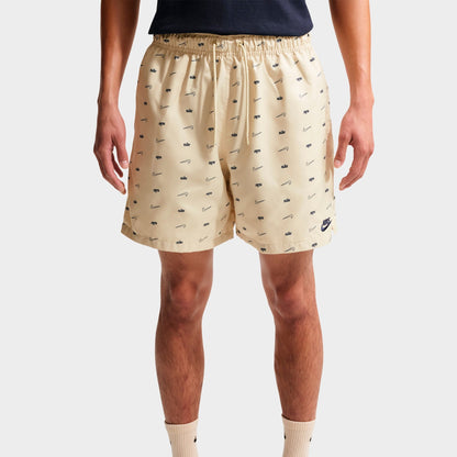 Men's Nike Sportswear Club Monogram Woven Flow Shorts - Light Khaki/Obsidian