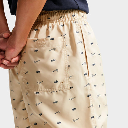 Men's Nike Sportswear Club Monogram Woven Flow Shorts - Light Khaki/Obsidian