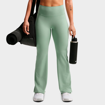 Women's Nike Zenvy Seamless Front High-Waisted Flared Leggings - Steam/White