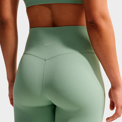 Women's Nike Zenvy Seamless Front High-Waisted Flared Leggings - Steam/White