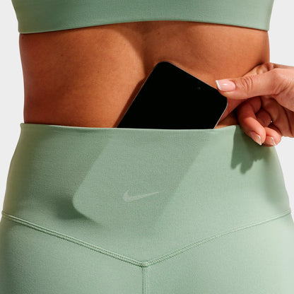 Women's Nike Zenvy Seamless Front High-Waisted Flared Leggings - Steam/White