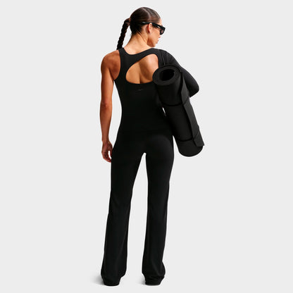 Women's Nike Zenvy Seamless Front High-Waisted Flared Leggings - Black/Cool Grey