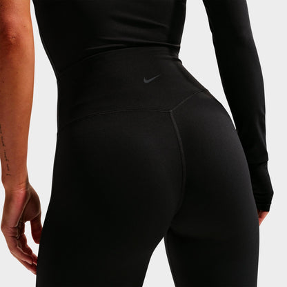 Women's Nike Zenvy Seamless Front High-Waisted Flared Leggings - Black/Cool Grey