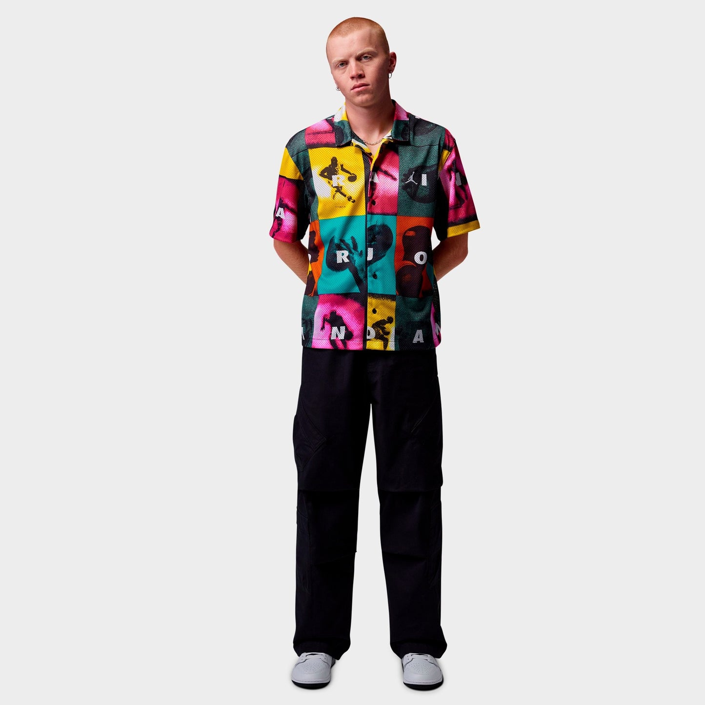 Men's Jordan Brooklyn Graphic Button-Up Camp Shirt - Multi