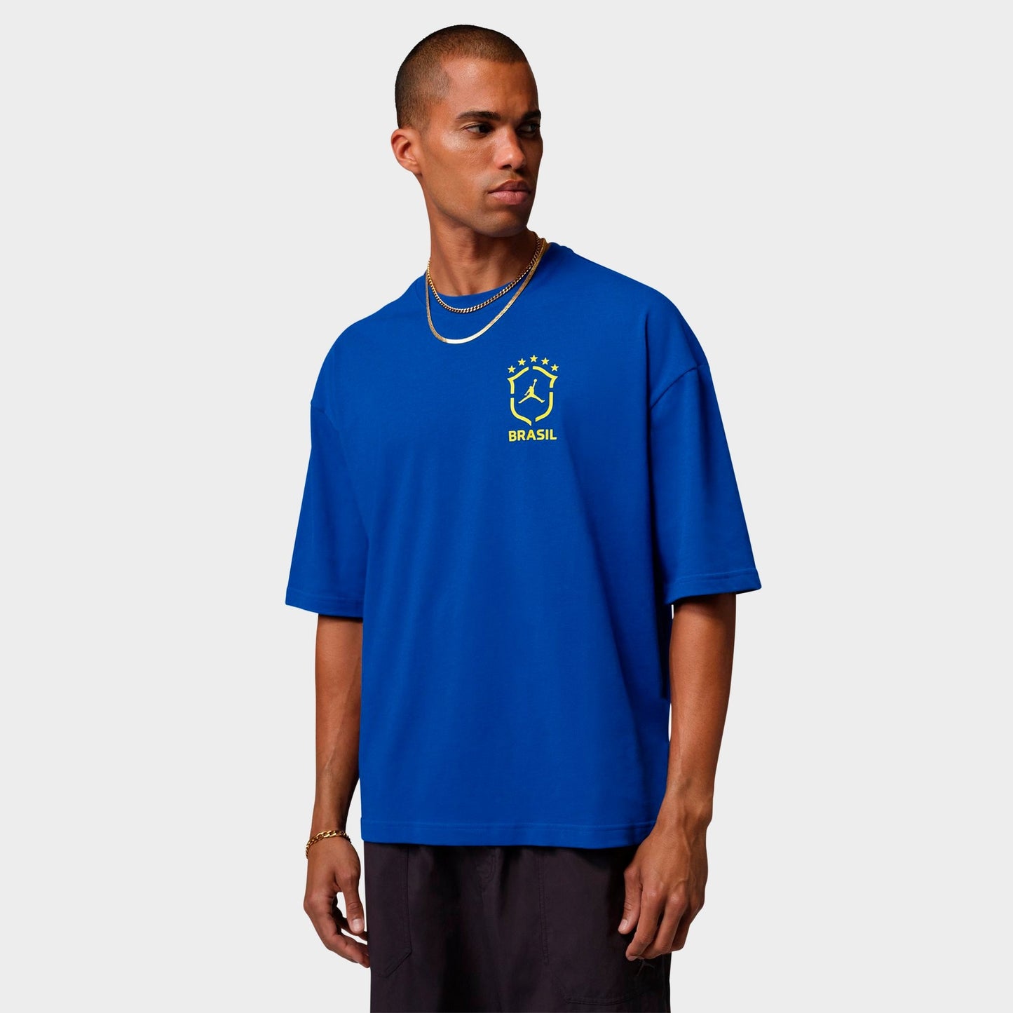 Men's Jordan 85 Brazil 5 Star Graphic Oversized T-Shirt - Old Royal