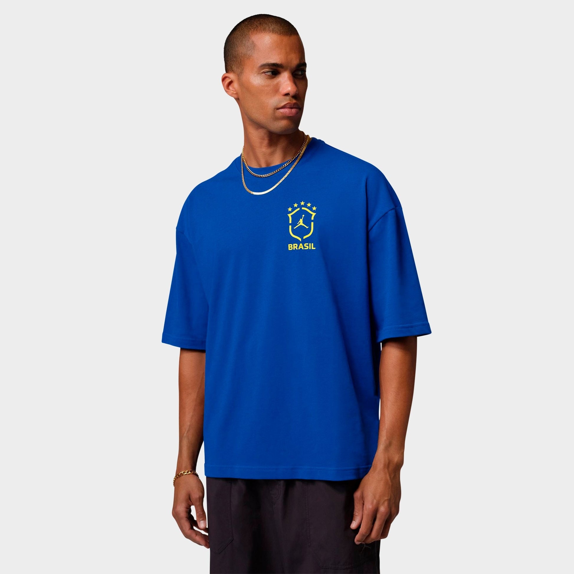 Men's Jordan 85 Brazil 5 Star Graphic Oversized T-Shirt - Old Royal