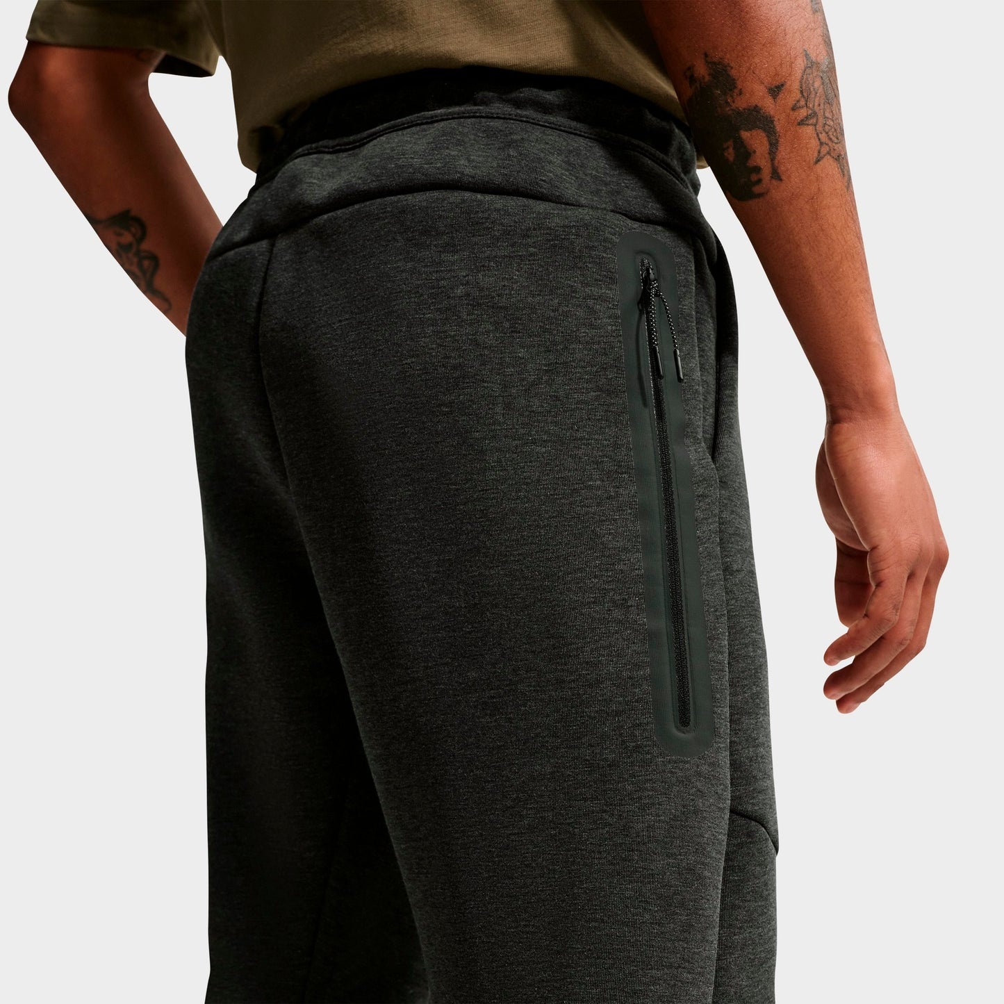 Men's Nike Tech Fleece Open-Hem Pants - Heather/Black