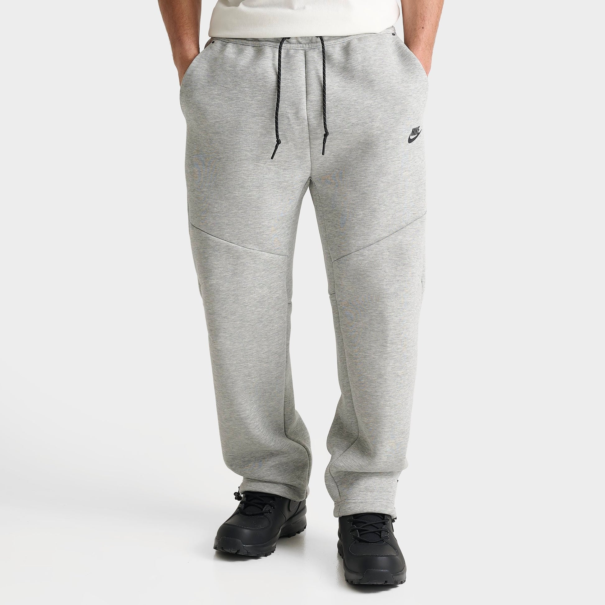 Men's Nike Tech Fleece Open-Hem Pants - Dark Grey Heather/Black