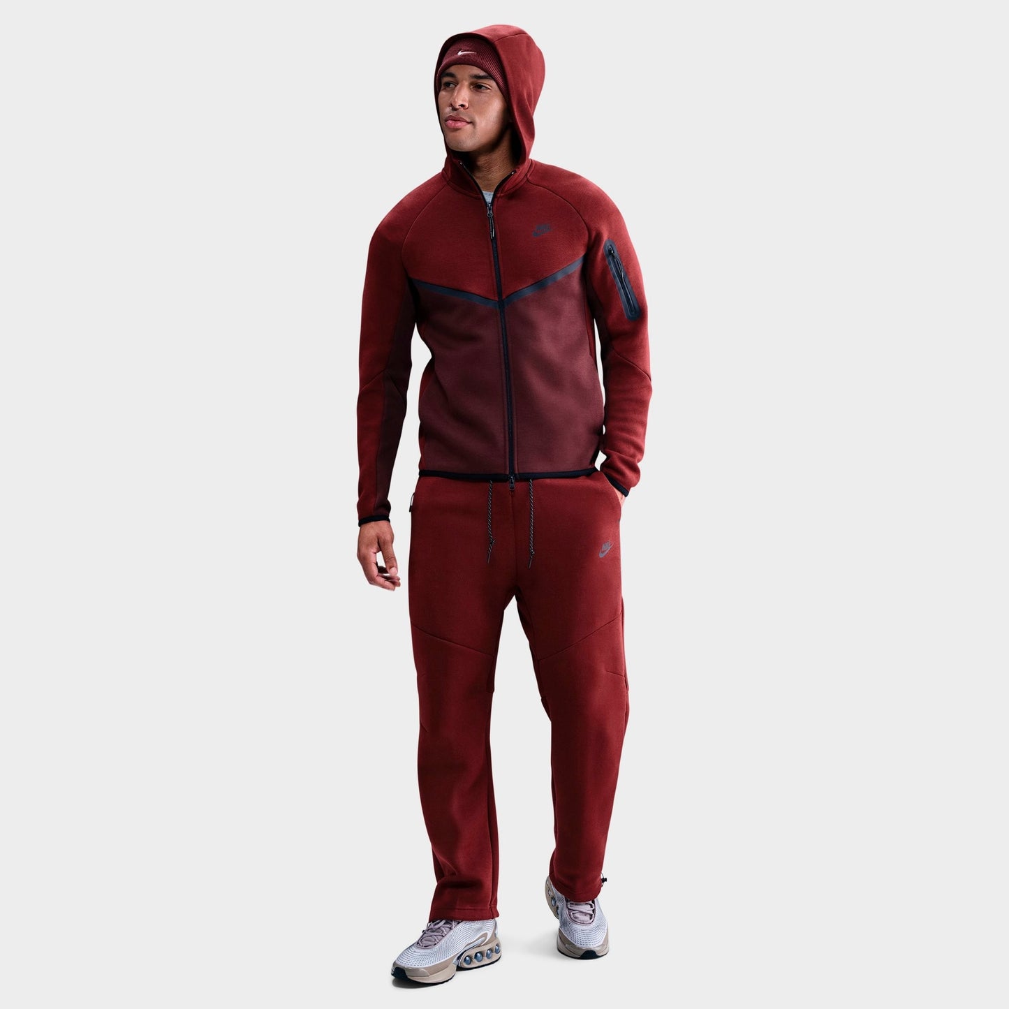 Men's Nike Tech Fleece Open-Hem Pants - Dark Team Red/Black