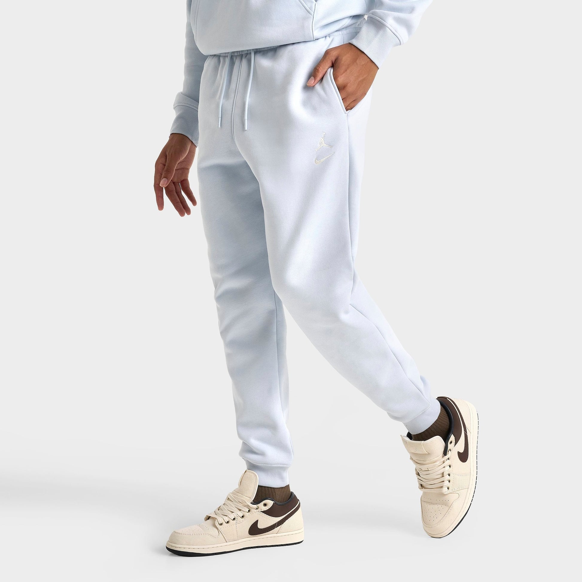 Men's Jordan Swoosh Brooklyn Fleece Jogger Pants - Aura/Pale Ivory