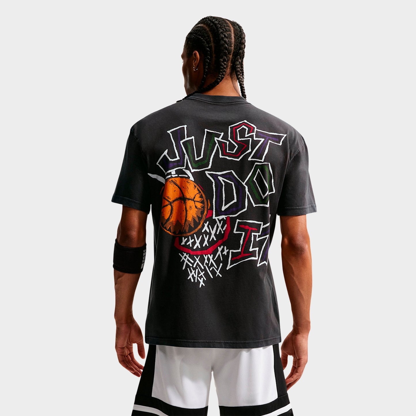 Men's Nike JDI Graphic Basketball T-Shirt - Off Noir