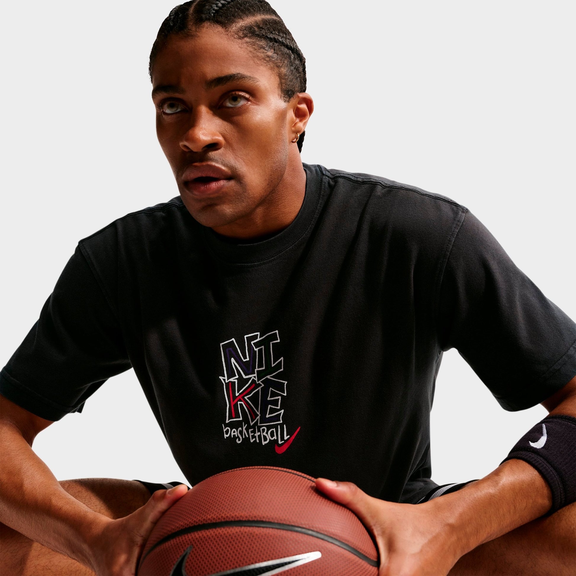 Men's Nike JDI Graphic Basketball T-Shirt - Off Noir