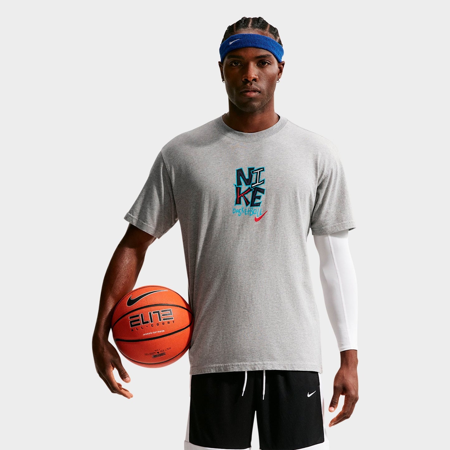 Men's Nike JDI Graphic Basketball T-Shirt - Dark Grey Heather