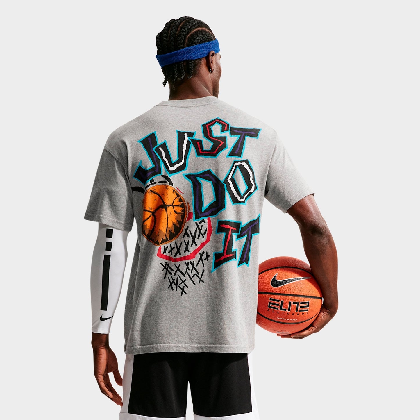 Men's Nike JDI Graphic Basketball T-Shirt - Dark Grey Heather