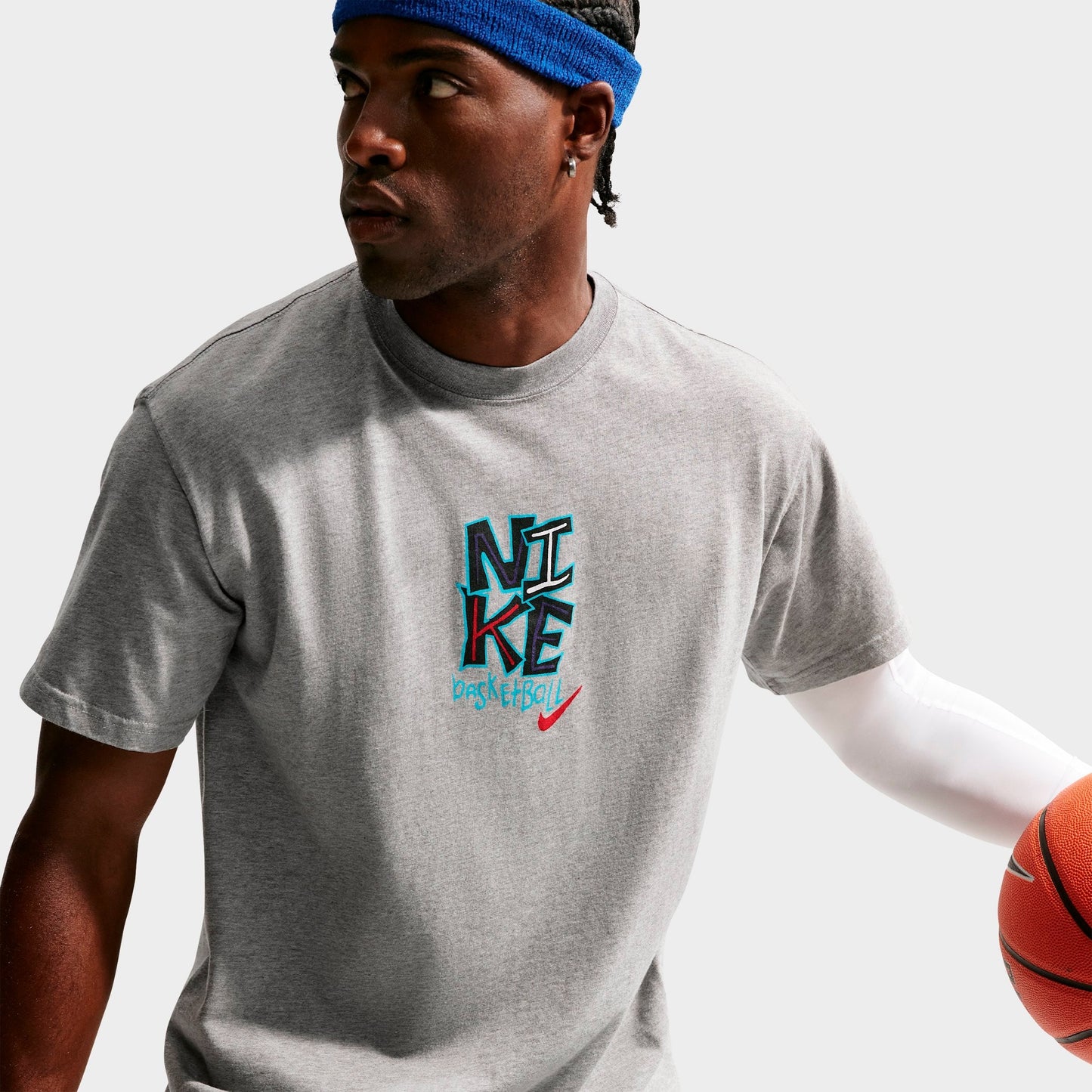 Men's Nike JDI Graphic Basketball T-Shirt - Dark Grey Heather
