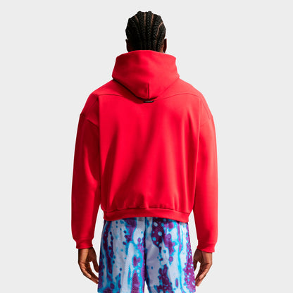 Men's Nike Standard Issue Therma-FIT Brushed Basketball Pullover Hoodie - University Red/Pale Ivory