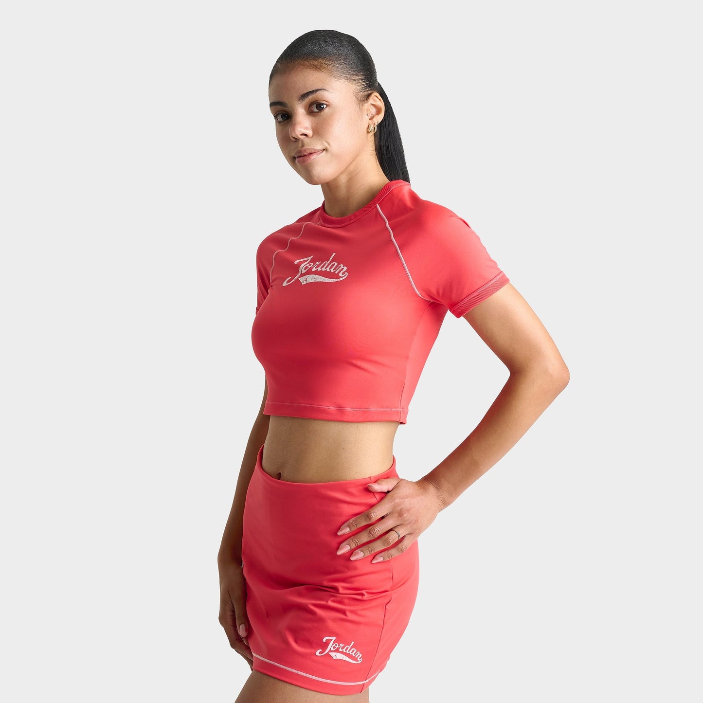 Women's Jordan Brooklyn Short-Sleeve Top - Track Red/Sail/Sail