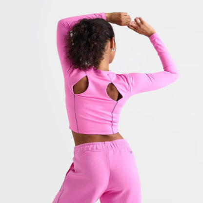Women's Nike One Dri-FIT Long-Sleeve Top - Playful Pink/Midnight Navy