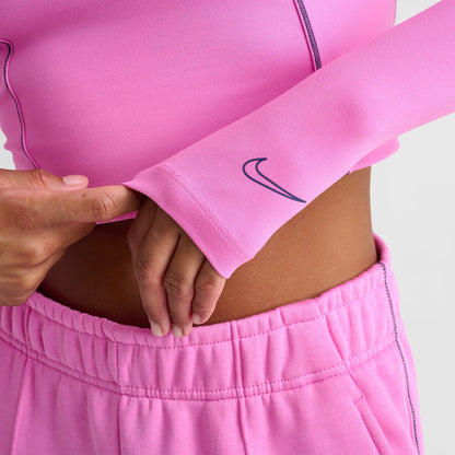 Women's Nike One Dri-FIT Long-Sleeve Top - Playful Pink/Midnight Navy