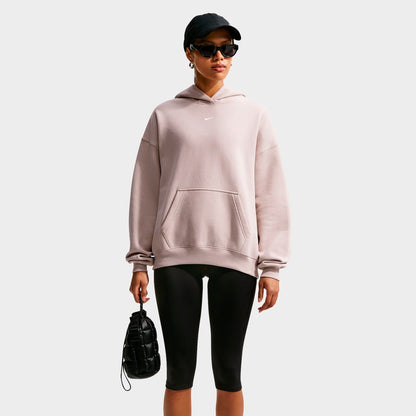 Women's Nike Studio Fleece Medium-Weight Oversized Pullover Hoodie - Cream II/Sail