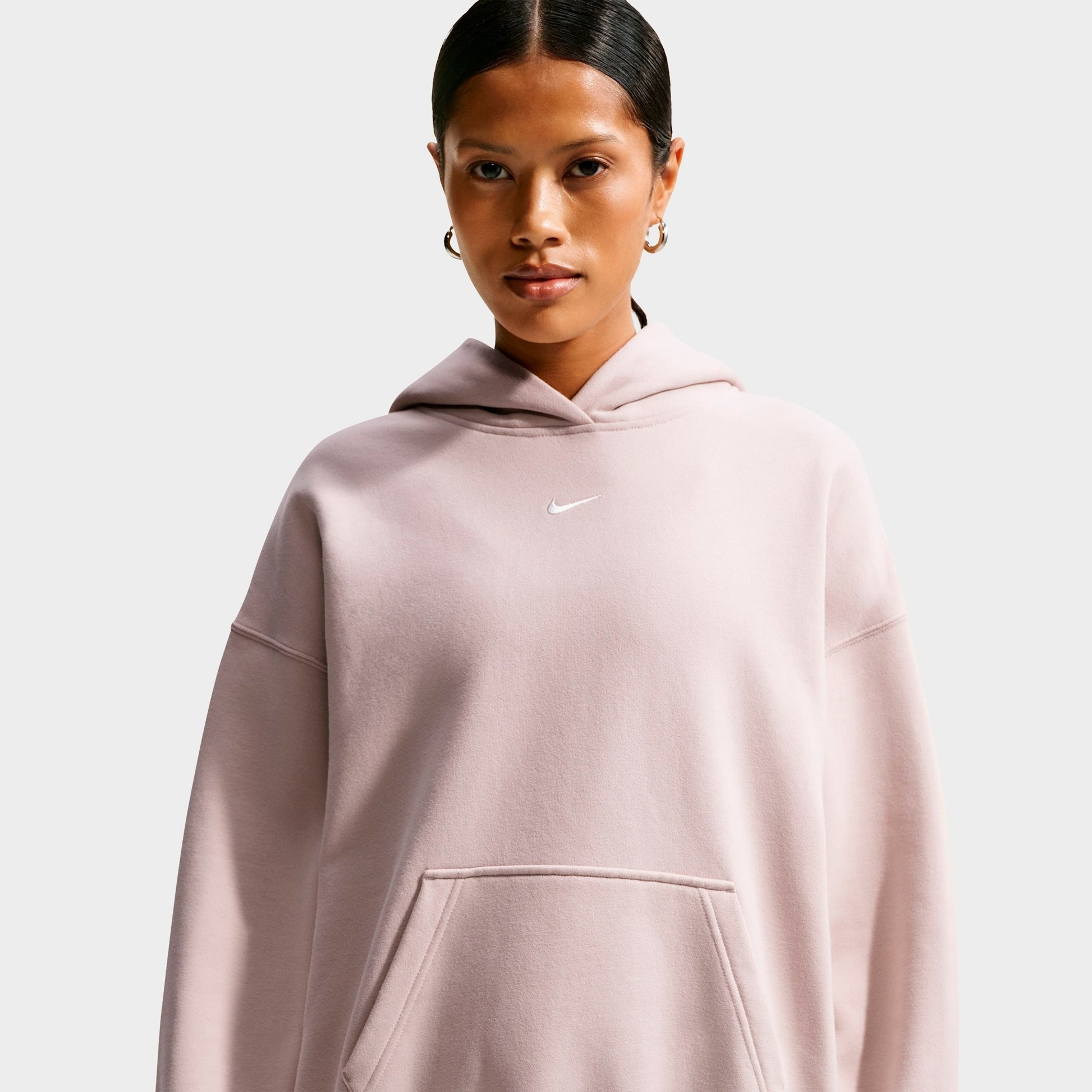 Women's Nike Studio Fleece Medium-Weight Oversized Pullover Hoodie - Cream II/Sail