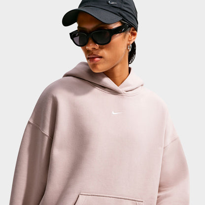 Women's Nike Studio Fleece Medium-Weight Oversized Pullover Hoodie - Cream II/Sail