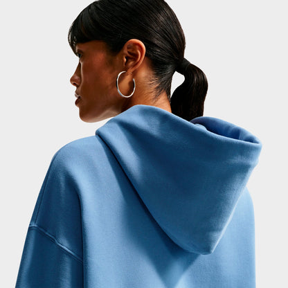 Women's Nike Studio Fleece Medium-Weight Oversized Pullover Hoodie - Work Blue/Sail