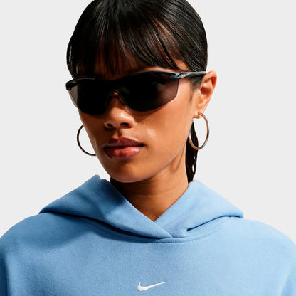Women's Nike Studio Fleece Medium-Weight Oversized Pullover Hoodie - Work Blue/Sail