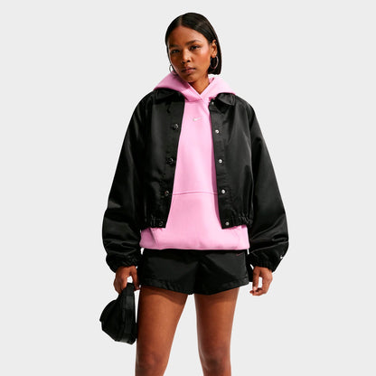 Women's Nike Studio Fleece Medium-Weight Oversized Pullover Hoodie - Pink Rise/Sail