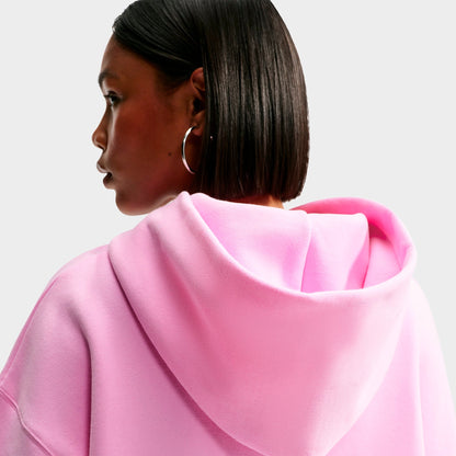 Women's Nike Studio Fleece Medium-Weight Oversized Pullover Hoodie - Pink Rise/Sail