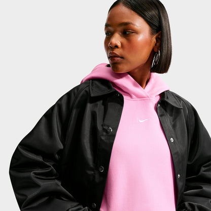 Women's Nike Studio Fleece Medium-Weight Oversized Pullover Hoodie - Pink Rise/Sail
