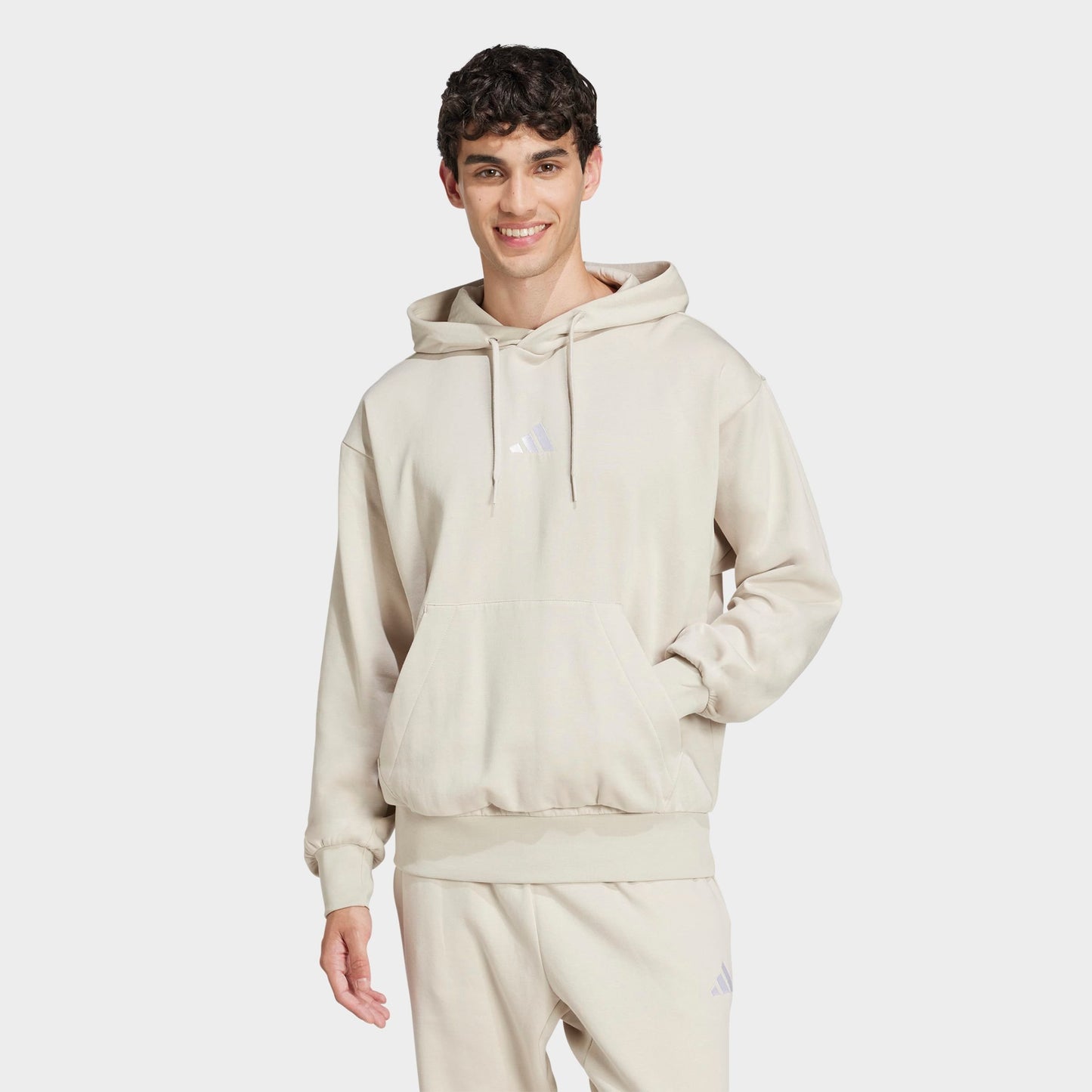 Men's adidas Essentials Feelcozy Fleece Pullover Hoodie - Wonder Alumina/White