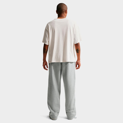 Men's Nike Solo Swoosh Fleece Open-Hem Pants - Dark Grey Heather/White