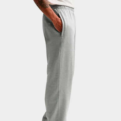 Men's Nike Solo Swoosh Fleece Open-Hem Pants - Dark Grey Heather/White