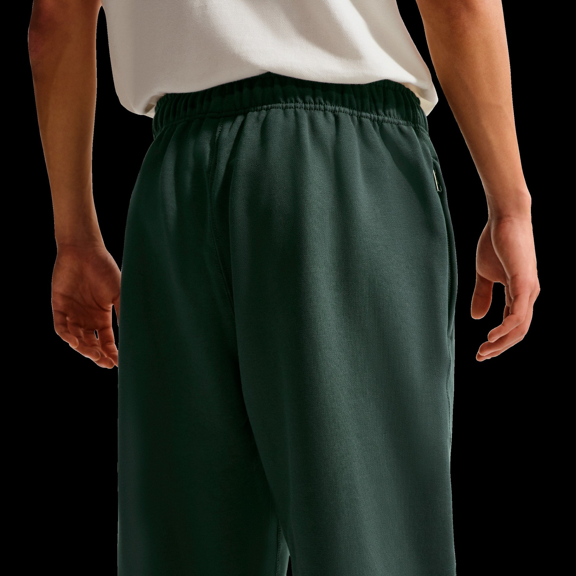 Men's Nike Solo Swoosh Fleece Open-Hem Pants - Black Spruce/White