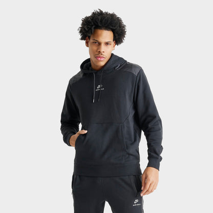 Men's Nike Sportswear Air Max French Terry Fleece Pullover Hoodie - Black/Black/White