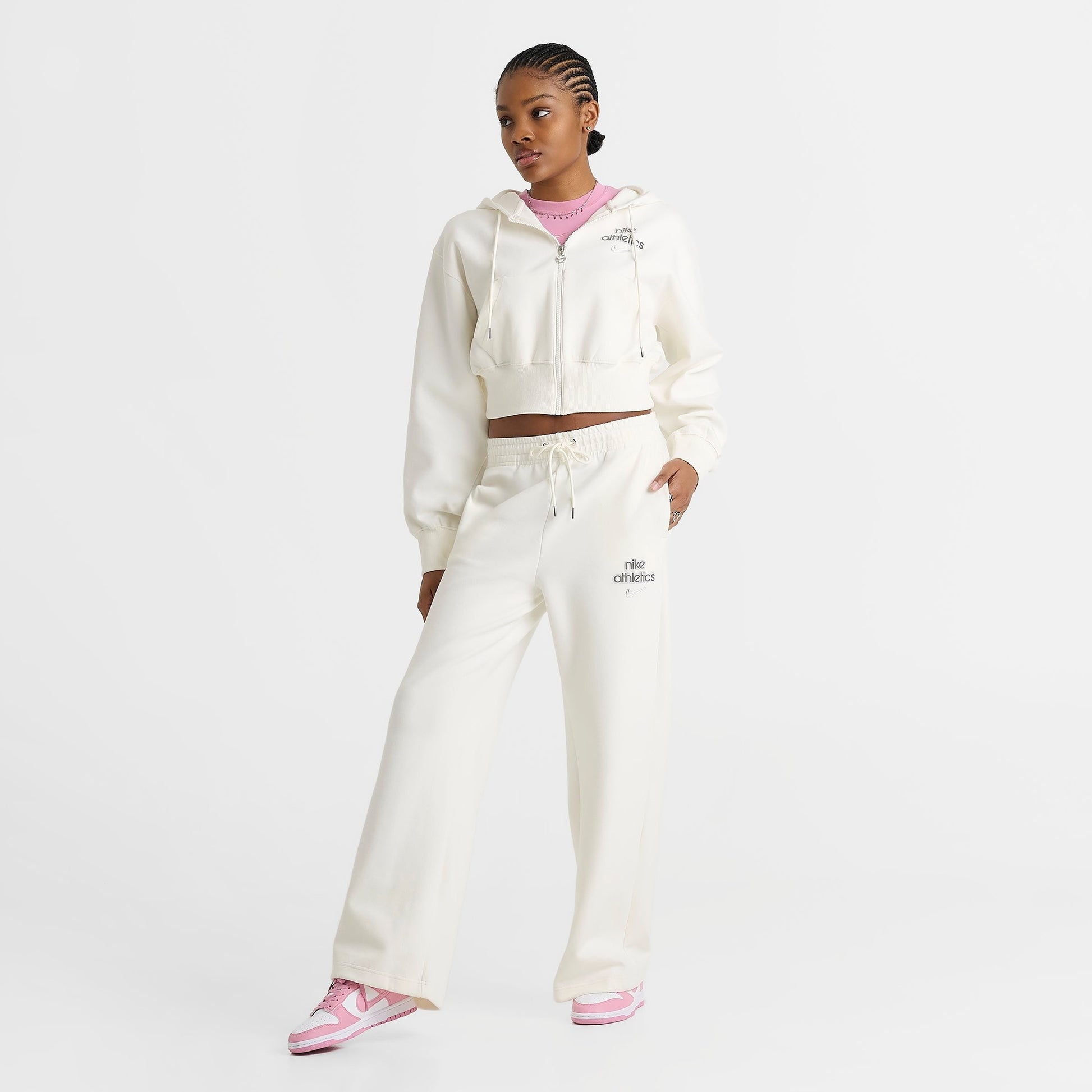 Women's Nike Sportswear Phoenix Fleece High-Waisted Wide-Leg Jogger Pants - Sail