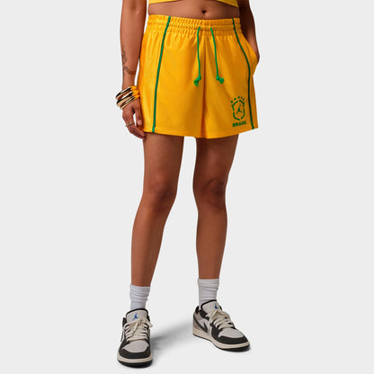 Women's Jordan Brooklyn Brazil Knit Shorts - Varsity Maize/Lucky Green