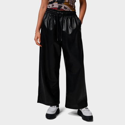 Women's Jordan Flight Faux-Leather Pants - Black