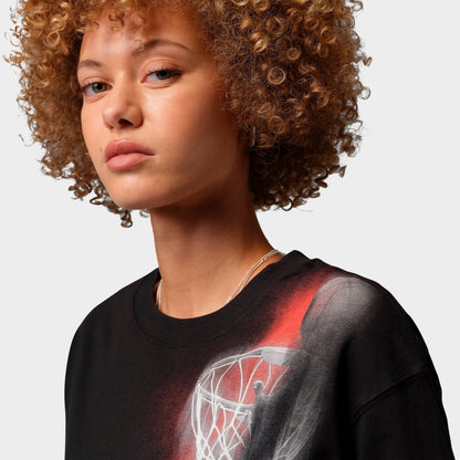 Women's Jordan Sport Heritage Dri-FIT Graphic T-Shirt - Black/Infrared 23