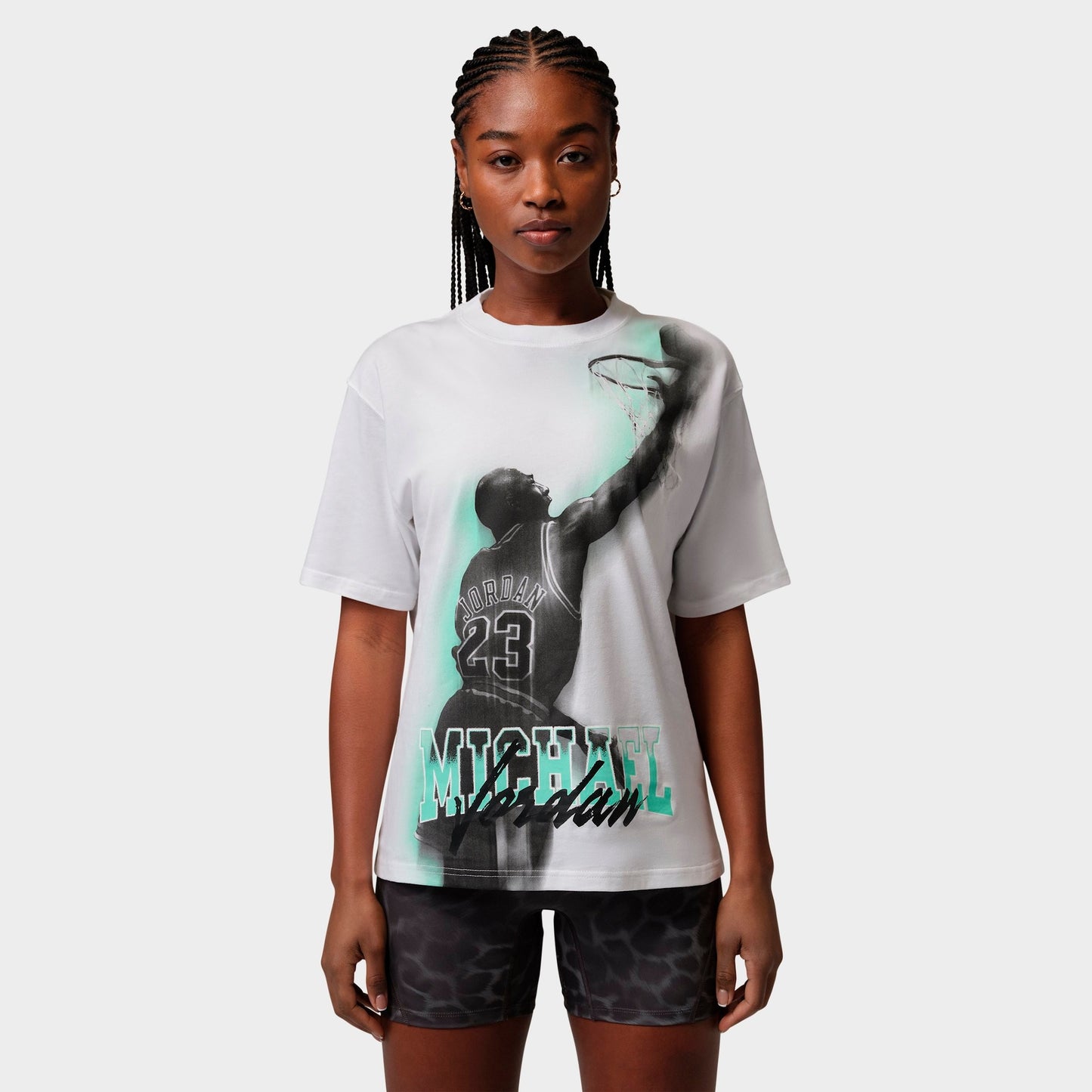 Women's Jordan Sport Heritage Dri-FIT Graphic T-Shirt - White/Green Glow