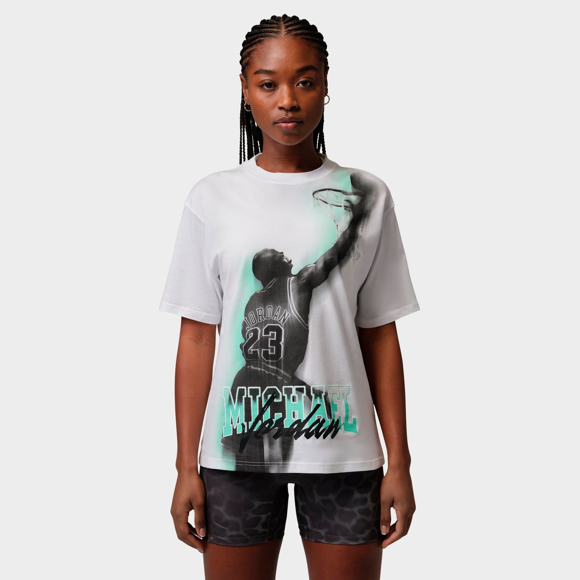 Women's Jordan Sport Heritage Dri-FIT Graphic T-Shirt - White/Green Glow