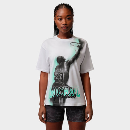 Women's Jordan Sport Heritage Dri-FIT Graphic T-Shirt - White/Green Glow