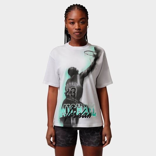 Women's Jordan Sport Heritage Dri-FIT Graphic T-Shirt - White/Green Glow