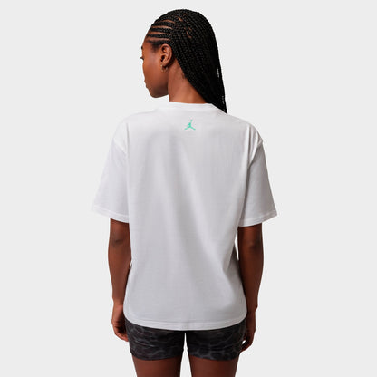 Women's Jordan Sport Heritage Dri-FIT Graphic T-Shirt - White/Green Glow