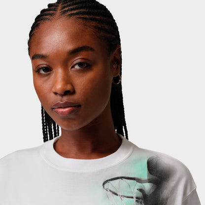 Women's Jordan Sport Heritage Dri-FIT Graphic T-Shirt - White/Green Glow