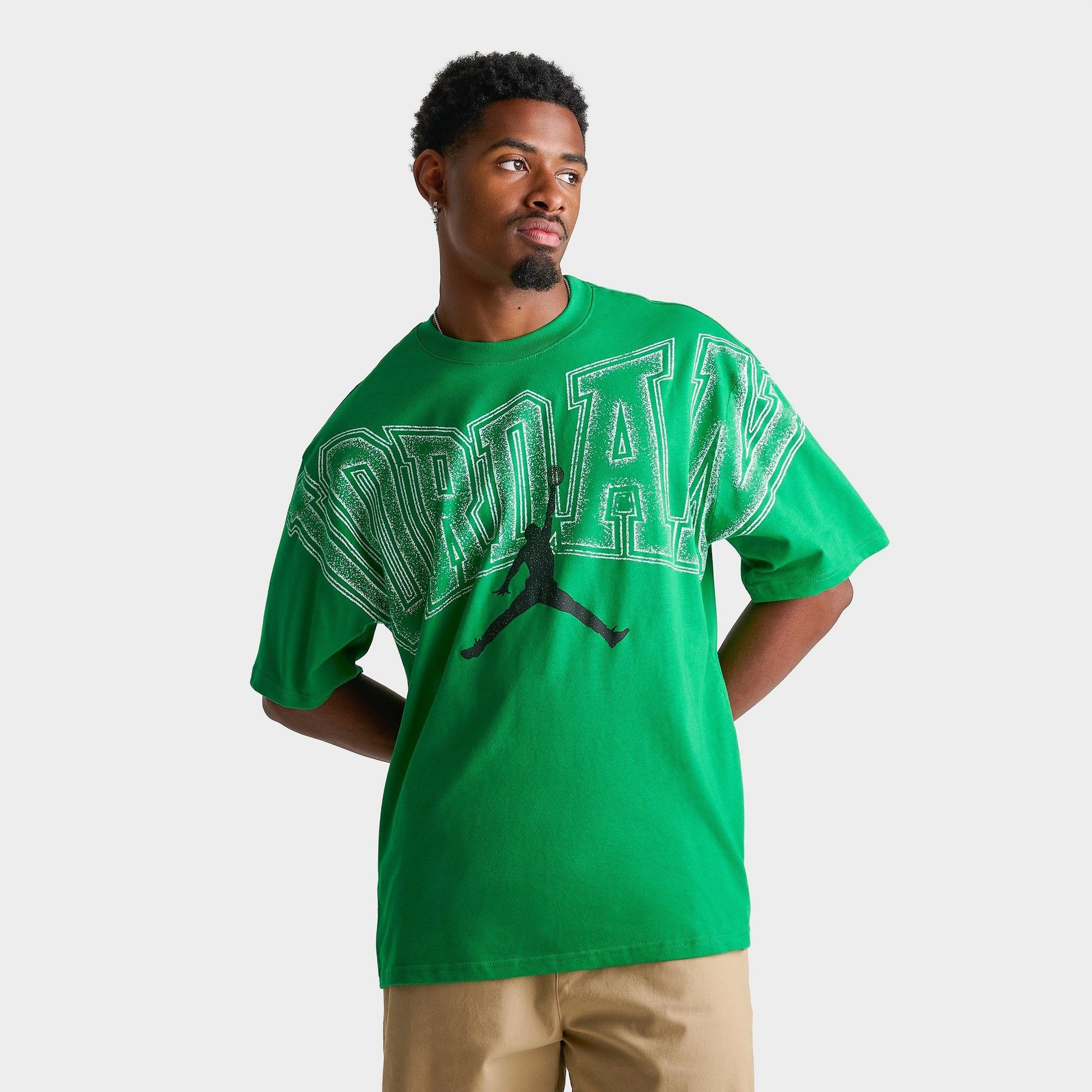 Men's Jordan Stretch Graphic T-Shirt - Lucky Green/Black