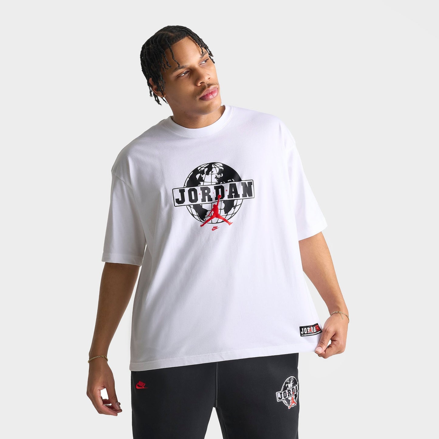Men's Jordan Globe Graphic Oversized T-Shirt - White