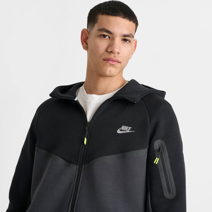 Men's Nike Tech Fleece Air Max Full-Zip Windrunner Jacket - Black/Dark Smoke Grey/Neon Yellow